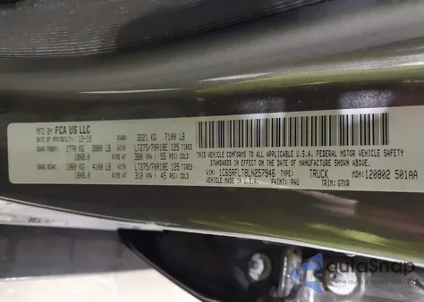 2020 Ram 1500 Rebel 4X4 5'7 Box z USA, uszkodzony, nr VIN 1C6SRFLT8LN257946